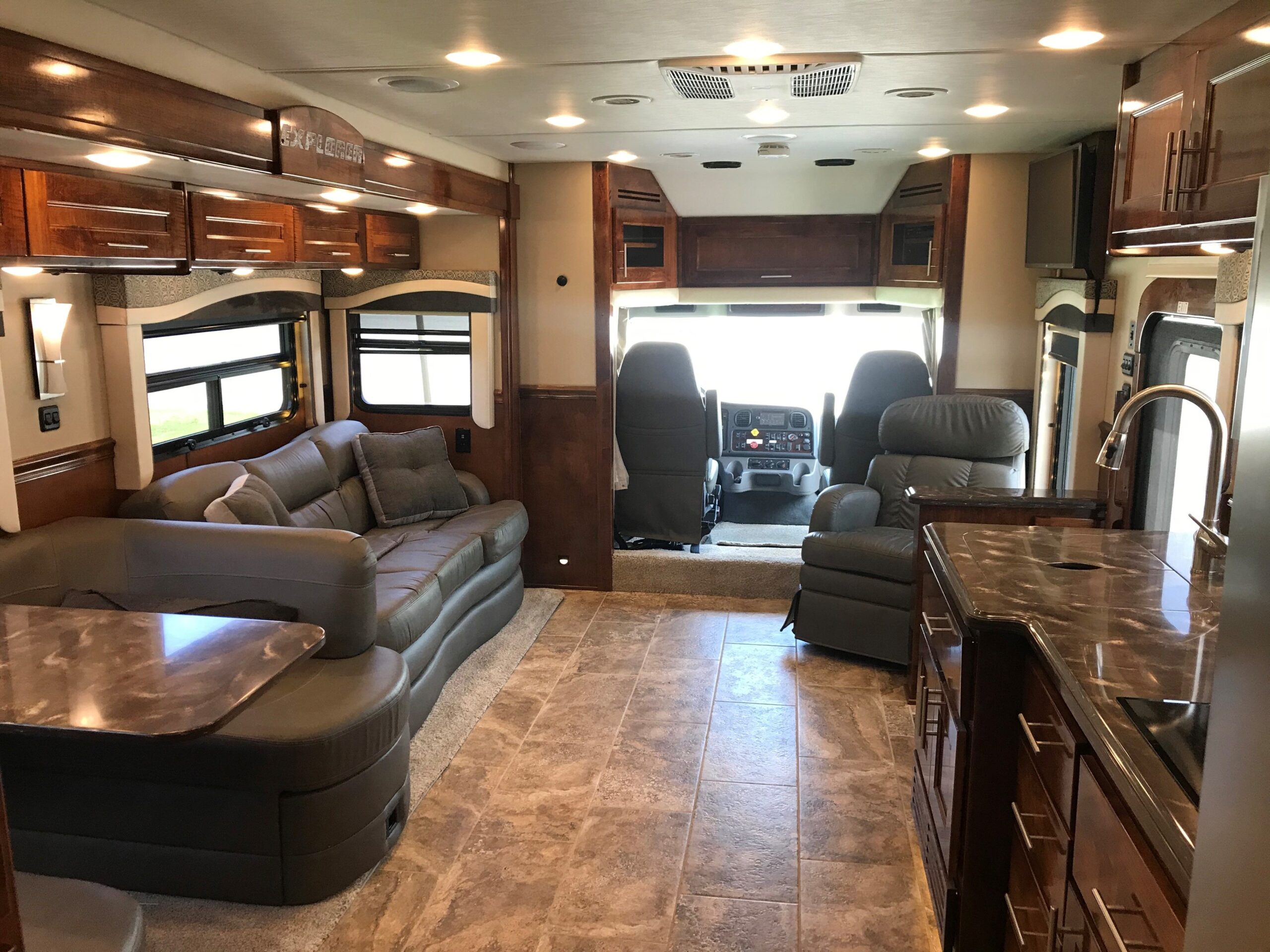 RV Interior - Living Space & Front of Vehicle